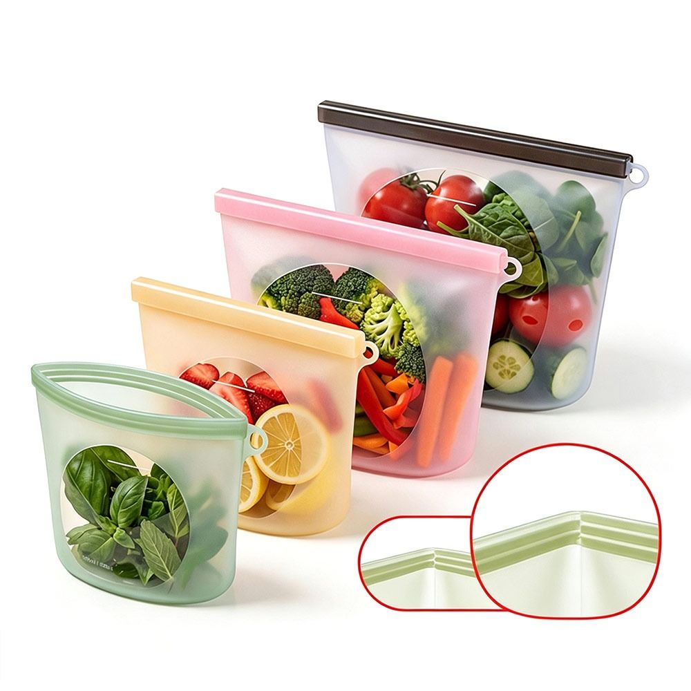 Reusable Produce Bag - Silicone Food Preservation Bag Moisture-proof Reusable