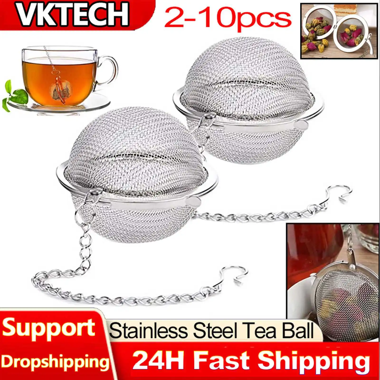 2-10pcs Stainless Steel Ball M - Loose Leaf Tea Infuser recension och pris