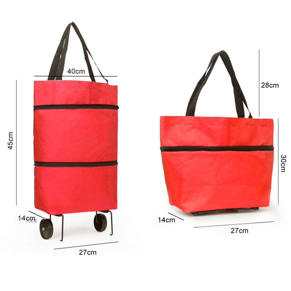 Folding Shopping Pull Cart Tro - Reusable Produce Bag recension och pris