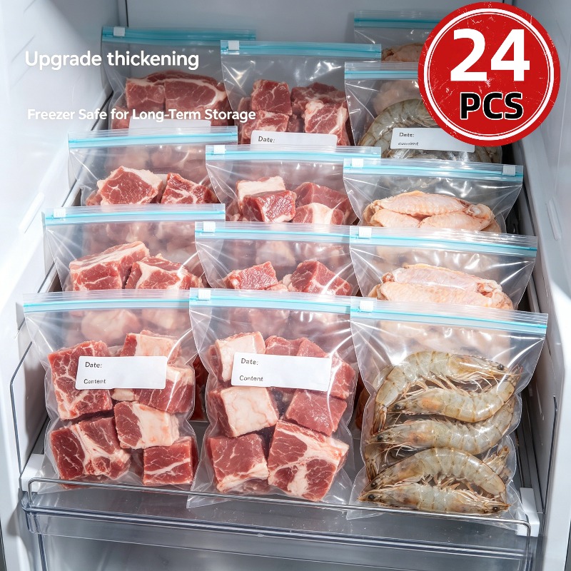 24Pcs Reusable Ziplock Food St - Reusable Produce Bag recension och pris